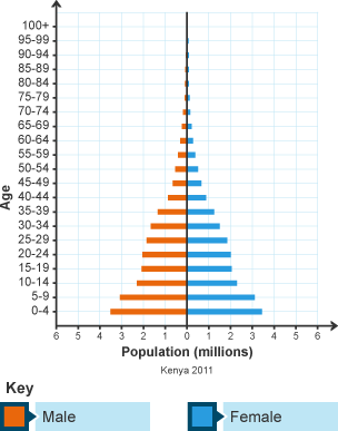 Population pyramid shows Kenya has a young population