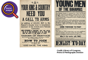 Two posters to encourage men to join the war