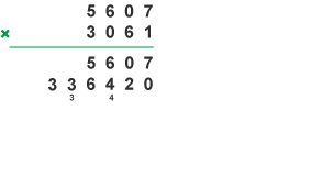 Diagram of a multiplication sum.