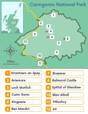 Map of the Cairngorms National Park