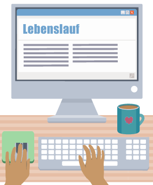 Part of a CV being typed on a computer.