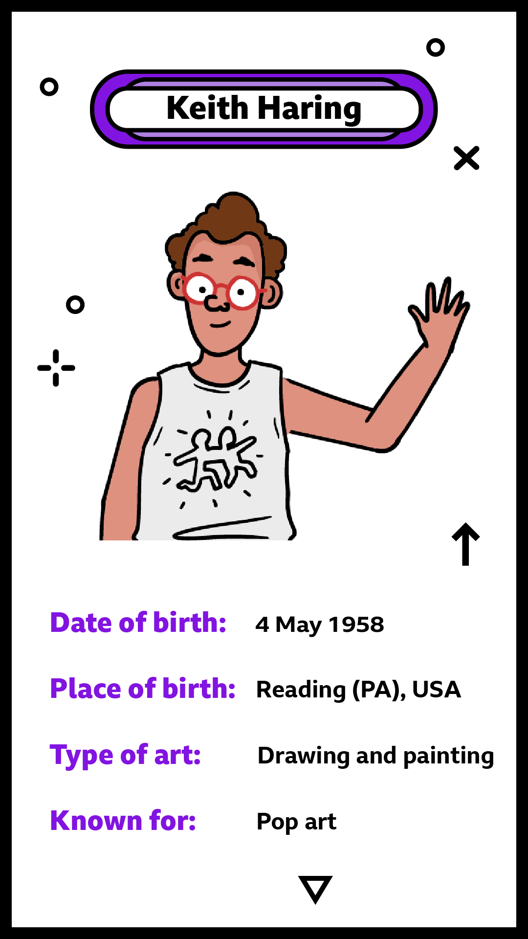 Details on Haring's date and place of birth, his type of art and what he's known for