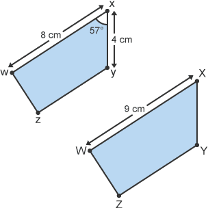 Diagram of two different sized combined shapes with different values