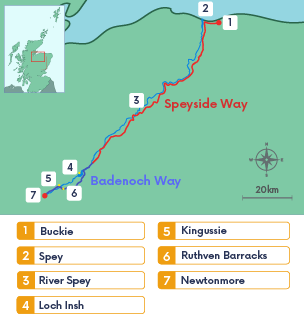 Map of the Badenoch and Speyside Way