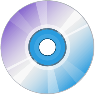 A graphic image of a CD and a DVD