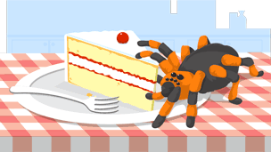 A tarantula on a cake