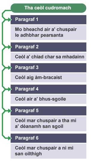 Mapa-inntinn air a' chuspair 'Tha ceÚl cudromach'