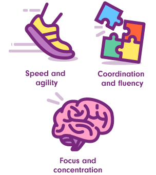 Speed and agility; Coordination and fluency; Focus and concentration