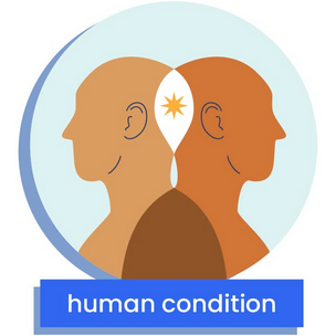 two people with a shared star between them, depicting human condition