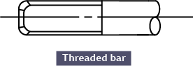 A symbol for a threaded bar