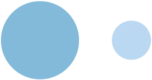 Diagram of two circles with one bigger than the other