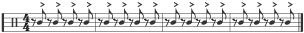 An example of a ska rhythm.