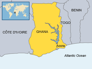 Ghana is in northwest Africa.