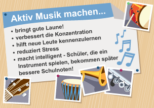 A flyer showing why active music making is beneficial.