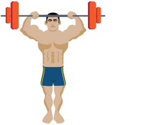 A strong, muscular man lifting a barbell.