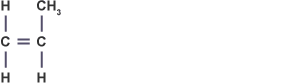 A carbon atom with two hydrogens double-bonded to a carbon with one hydrogen and a methyl group.