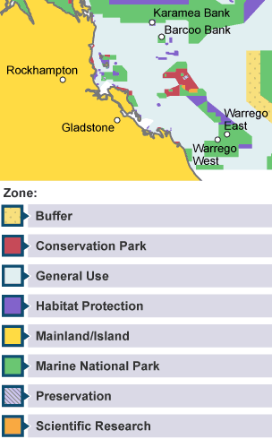 The zoning of the Great Barrier Reef.