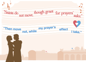 "Saints do not move though grant for prayers' sake", "Then move not while my prayer's effect I take."