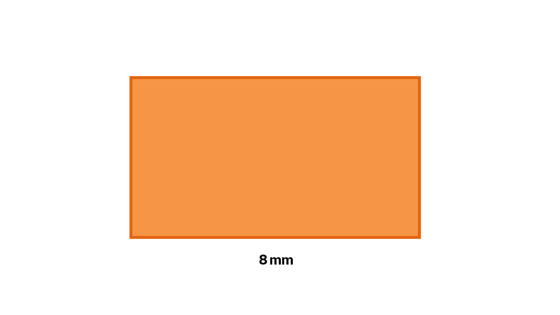 Rectangle with an area of 40 mm² and a length of 8 mm