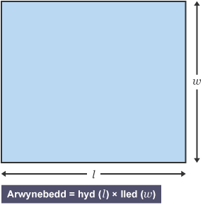 Diagram arwynebedd petryal