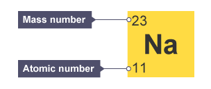 Where is the mass number and atomic number