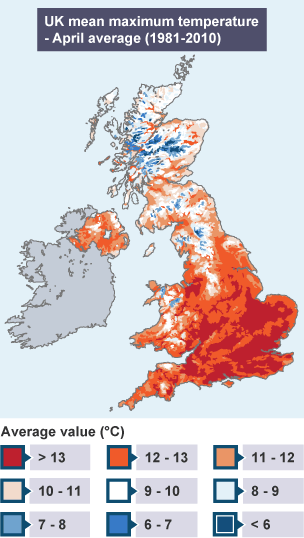 North-west Scotland is the coldest region of the UK with temperatures 7 degrees colder than the south-east of England.