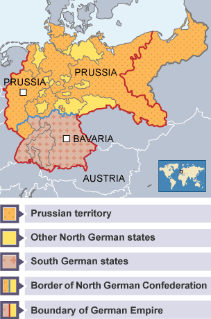 Map of the German States in 1867