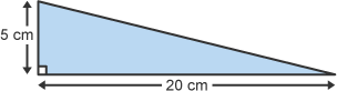 Diagram of a 5cm x 20cm right-angled triangle