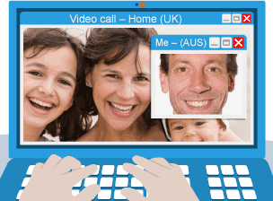 Family video call across the Internet