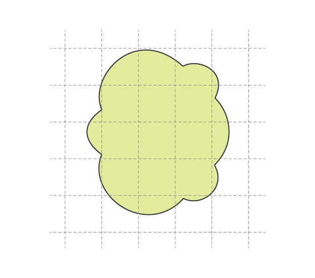 Irregular shape with countable squares