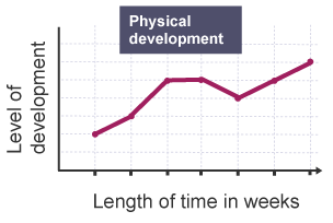 A graph showing the physical development of Higher PE student.