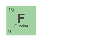 This is how fluorine appears on the Periodic Table.