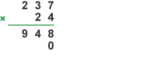 Diagram of a multiplication sum.