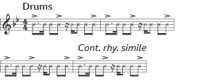 The main drum rhythm figure in Migra,