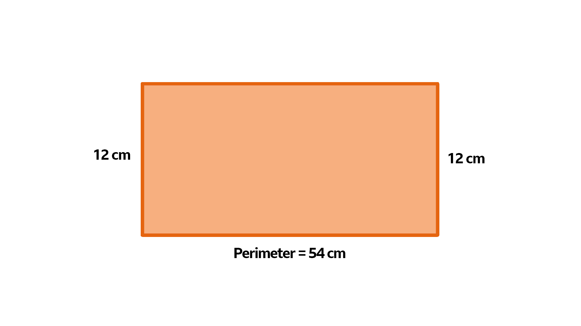 A rectangle with perimeter 54 cm and height 12 cm