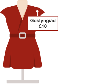 Ffrog â thocyn ‘gostyngiad £10’