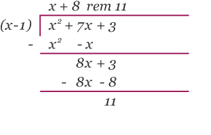 Using long division to divide an algebraic expression 5