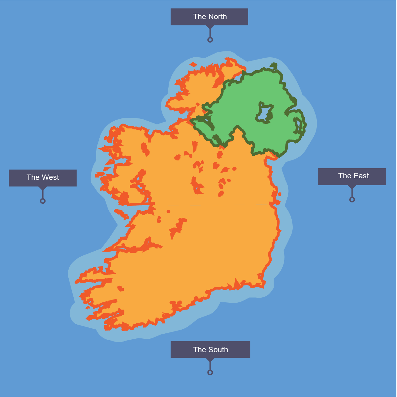 Map of Ireland.