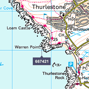 An ordnance survey map of Thurlestone.