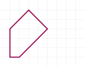 A square grid with an irregular shape highlighted in red