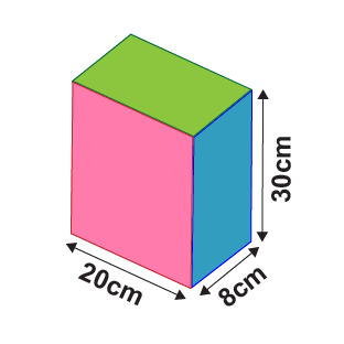 A 3D illustration of a rectangle showing the dimensions on three sides. Image used in preparation for the SEAG transfer test