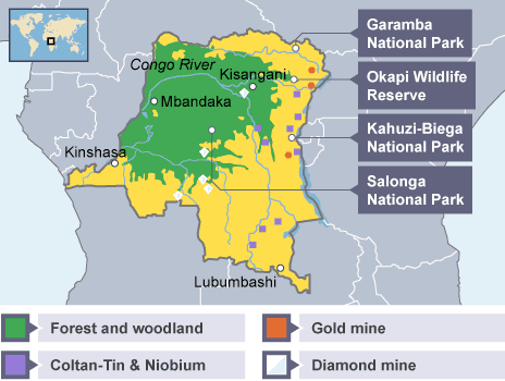 A map of mining in the DCR.