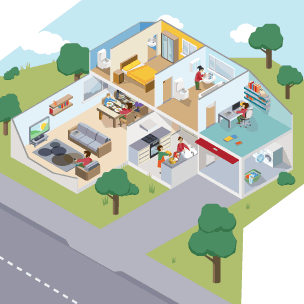 Isabelle performing various tasks around her house