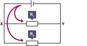 This circuit shows an example of resistors in parallel.