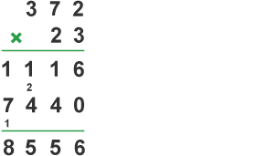 Example of long multiplication