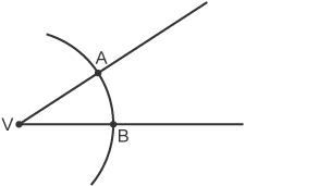 Points A & B created where arc overlaps lines