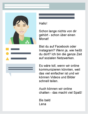 Lena's message to Maria via social media.