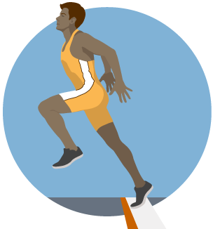 Long jumper taking off