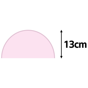 Semicircle of radius 13cm