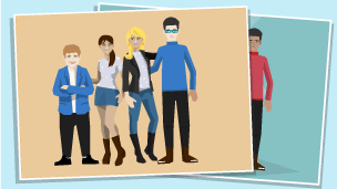 A family photograph showing four siblings.